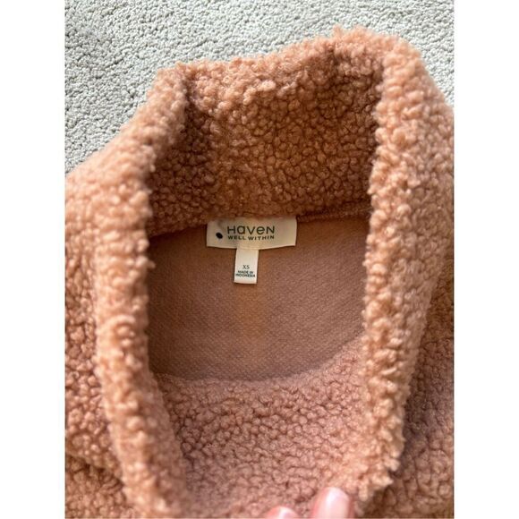 NWT Haven Well Within Womens Sherpa Fleece Funnel Neck sweatshirt, $100 - Picture 6 of 7